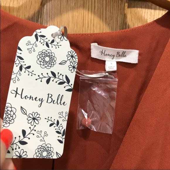 Rust Plunging Neckline Jumpsuit - Picture 7 of 11